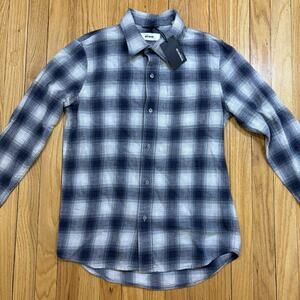 NWT Buck Mason Shirt Men’s Small Blue Plaid Button Down Long Sleeve Flannel